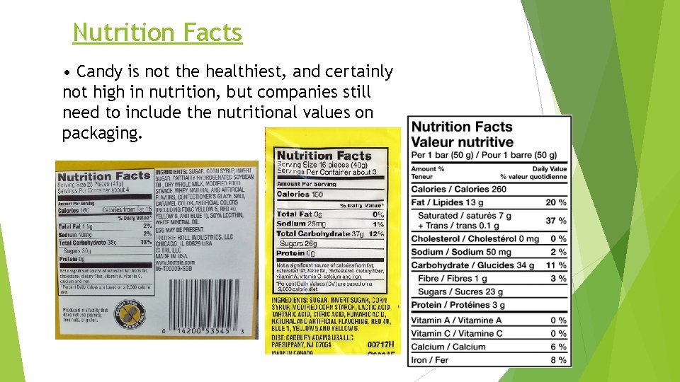 Nutrition Facts • Candy is not the healthiest, and certainly not high in nutrition,