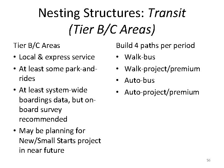 Nesting Structures: Transit (Tier B/C Areas) Tier B/C Areas • Local & express service Nesting Structures: Transit (Tier B/C Areas) Tier B/C Areas • Local & express service