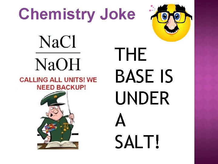 Chemistry Joke THE BASE IS UNDER A SALT! 