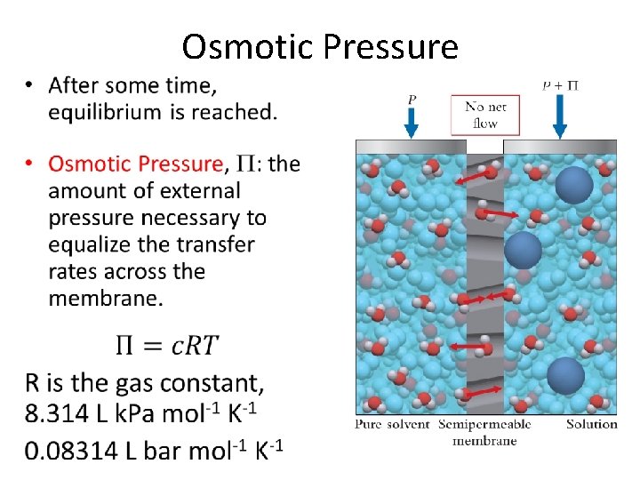Osmotic Pressure • Osmotic Pressure •