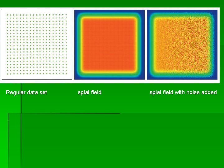 Regular data set splat field with noise added Regular data set splat field with noise added