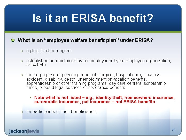 Is it an ERISA benefit? What is an “employee welfare benefit plan” under ERISA?