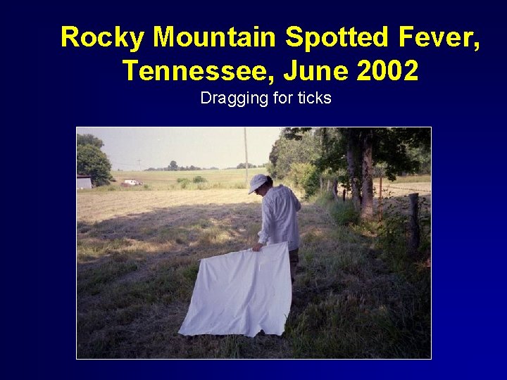 Rocky Mountain Spotted Fever, Tennessee, June 2002 Dragging for ticks 