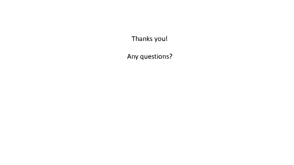 Thanks you! Any questions? 