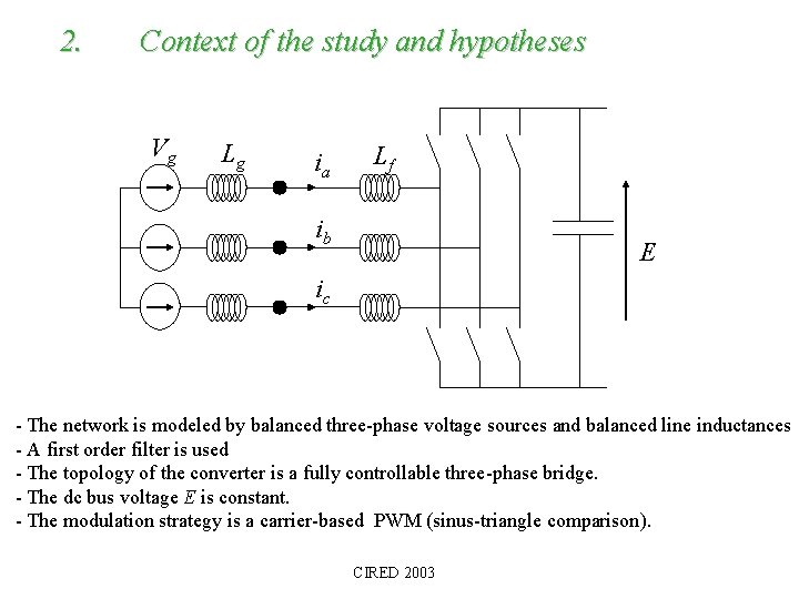 2. Context of the study and hypotheses Vg Lg ia Lf ib E ic
