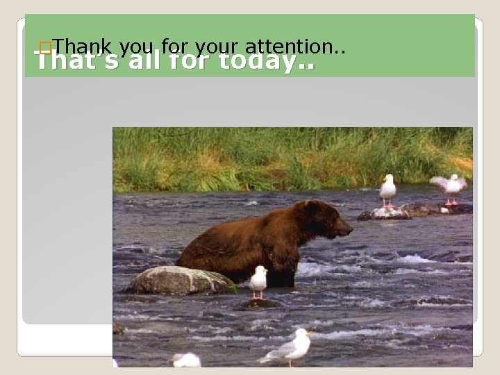 �Thank you for your attention. . That’s all for today. . �Thank you for your attention. . That’s all for today. .