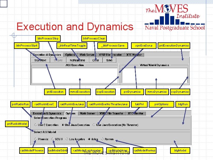 Execution and Dynamics btn. Process. Stop btn. Process. Start btn. Process. Clear _btn. Real.