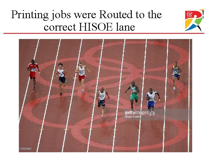 Printing jobs were Routed to the correct HISOE lane Printing jobs were Routed to the correct HISOE lane