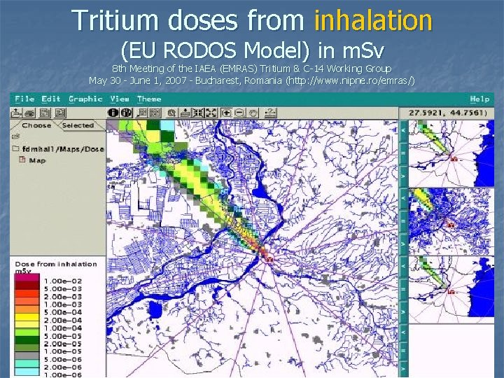 Tritium doses from inhalation (EU RODOS Model) in m. Sv 8 th Meeting of