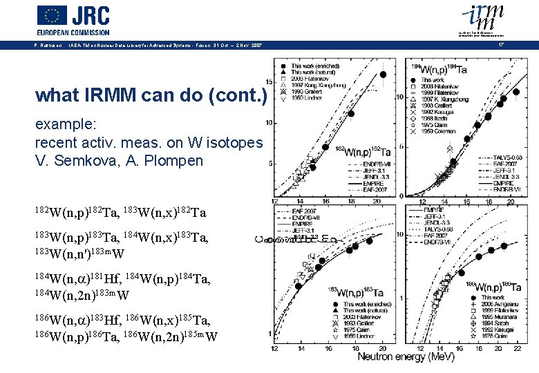 P. Rullhusen IAEA-TM on Nuclear Data Library for Advanced Systems - Fusion 31 Oct.