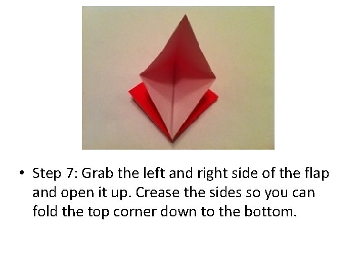  • Step 7: Grab the left and right side of the flap and