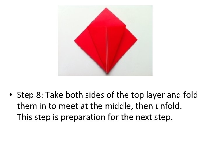  • Step 8: Take both sides of the top layer and fold them