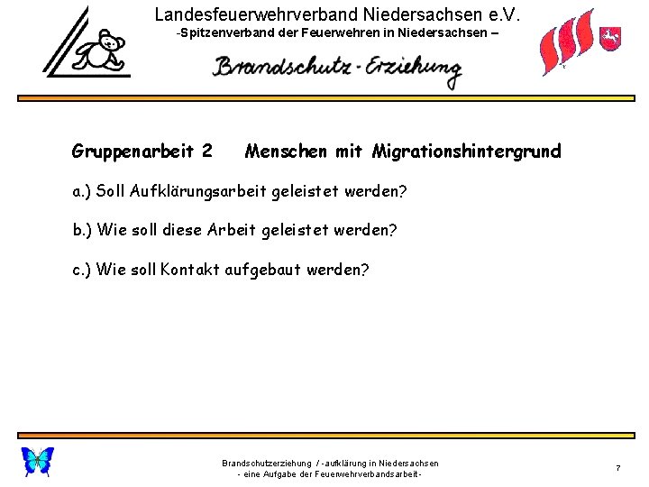 Landesfeuerwehrverband Niedersachsen e. V. -Spitzenverband der Feuerwehren in Niedersachsen – Gruppenarbeit 2 Menschen mit