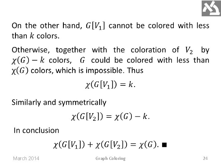 March 2014 Graph Coloring 24 