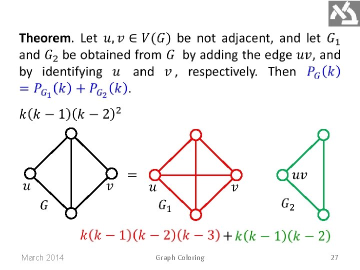 March 2014 Graph Coloring 27 