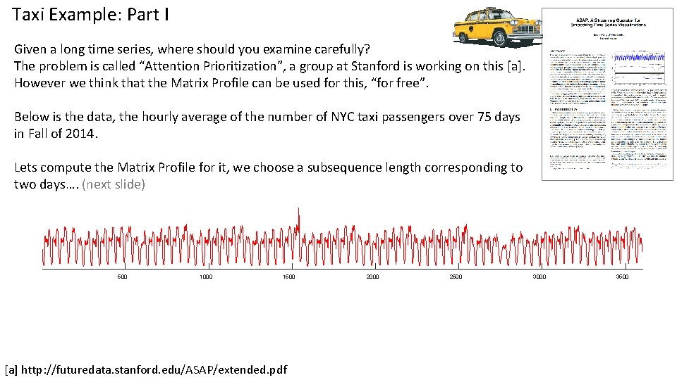 Taxi Example: Part I Given a long time series, where should you examine carefully?