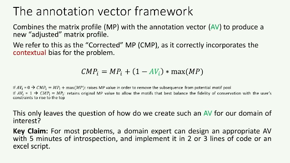 The annotation vector framework • 