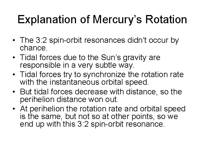 Rotation Rate of Mercury Lab 9 Mercury Closest
