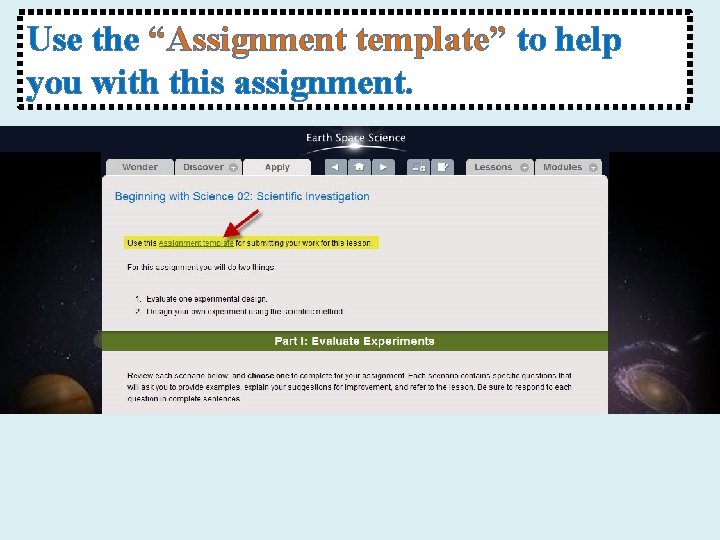 Use the “Assignment template” to help you with this assignment. 