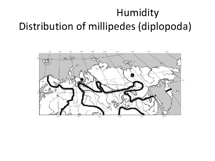Humidity Distribution of millipedes (diplopoda) 