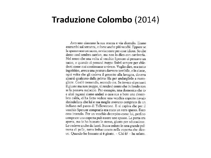Traduzione Colombo (2014) 