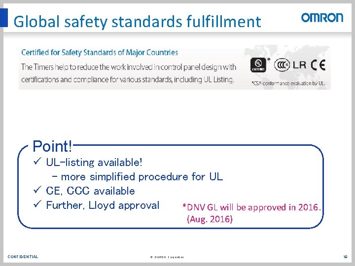 Global safety standards fulfillment Point! ü UL-listing available! - more simplified procedure for UL