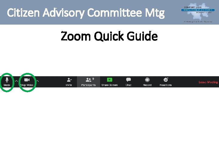 Citizen Advisory Committee Mtg Zoom Quick Guide 
