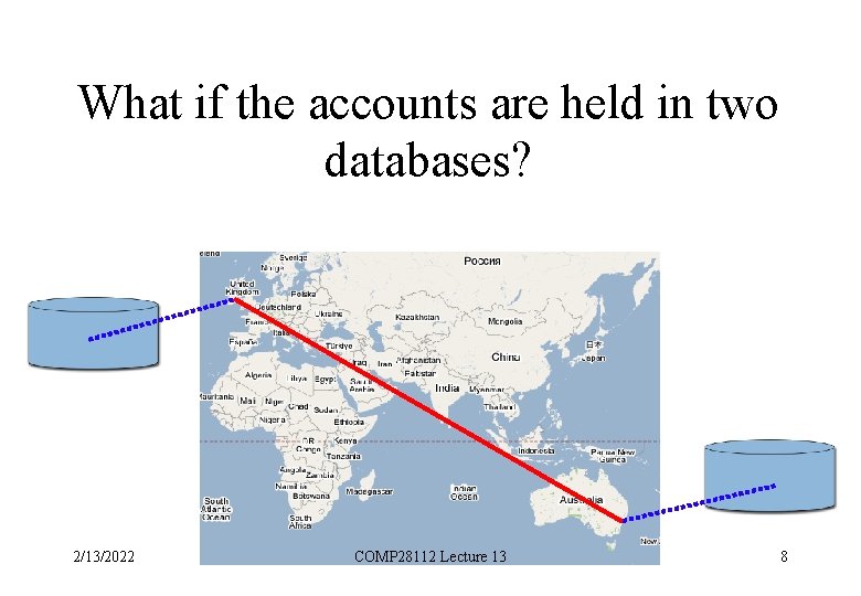 What if the accounts are held in two databases? 2/13/2022 COMP 28112 Lecture 13