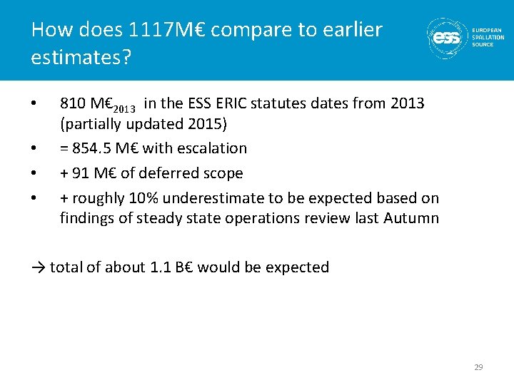 How does 1117 M€ compare to earlier estimates? • • 810 M€ 2013 in