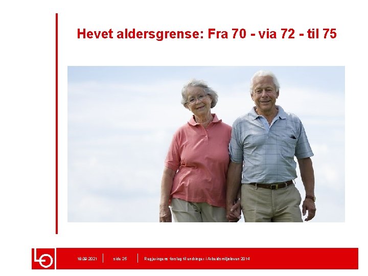 Hevet aldersgrense: Fra 70 - via 72 - til 75 18. 09. 2021 side