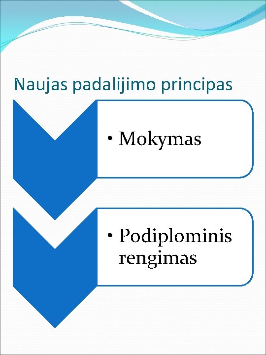 Naujas padalijimo principas • Mokymas • Podiplominis rengimas 