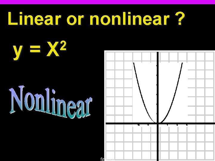 Linear or nonlinear ? y= 2 X fguilbert 