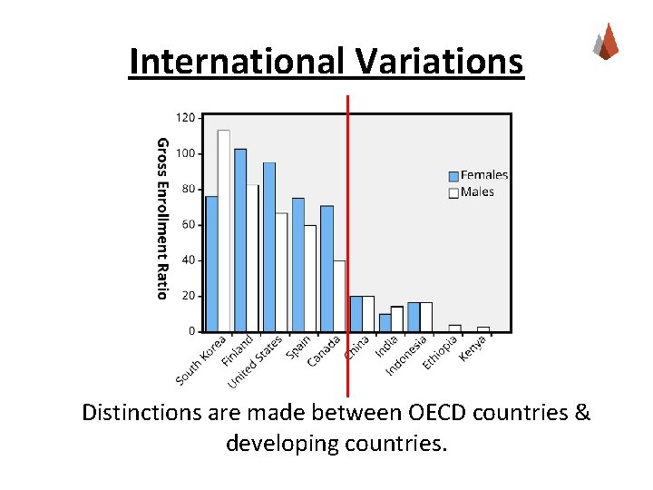 International Variations Distinctions are made between OECD countries & developing countries. 