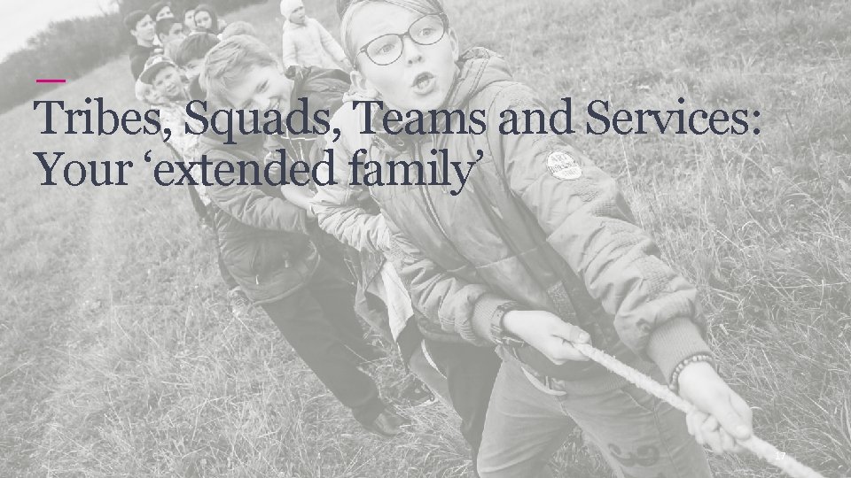 Genomics England Tribes, Squads, Teams and Services: Your ‘extended family’ 17 