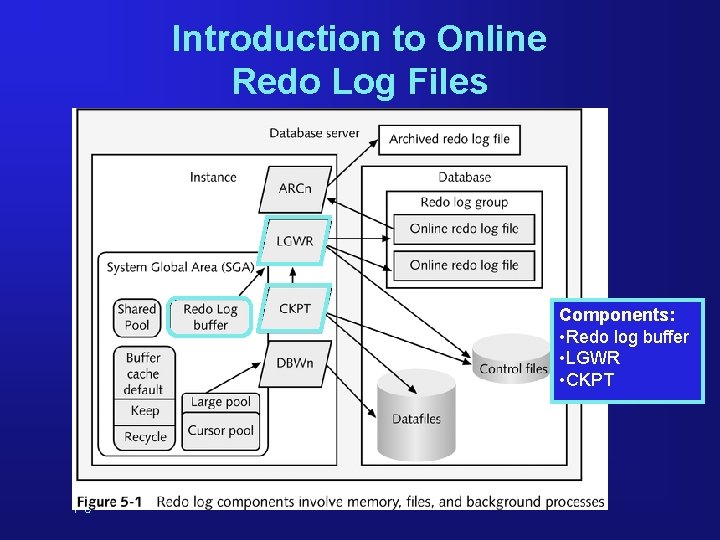 Introduction to Online Redo Log Files Components: • Redo log buffer • LGWR • Introduction to Online Redo Log Files Components: • Redo log buffer • LGWR •
