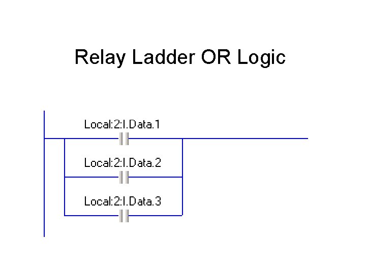 Relay Ladder OR Logic Relay Ladder OR Logic