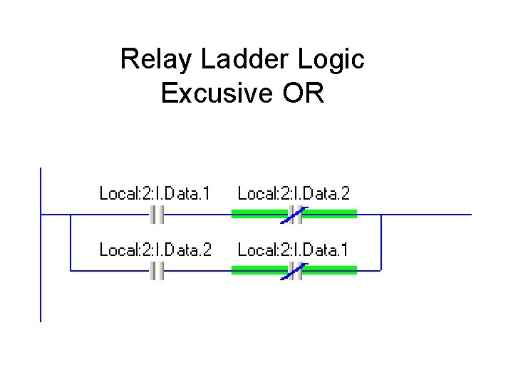 Relay Ladder Logic Excusive OR Relay Ladder Logic Excusive OR