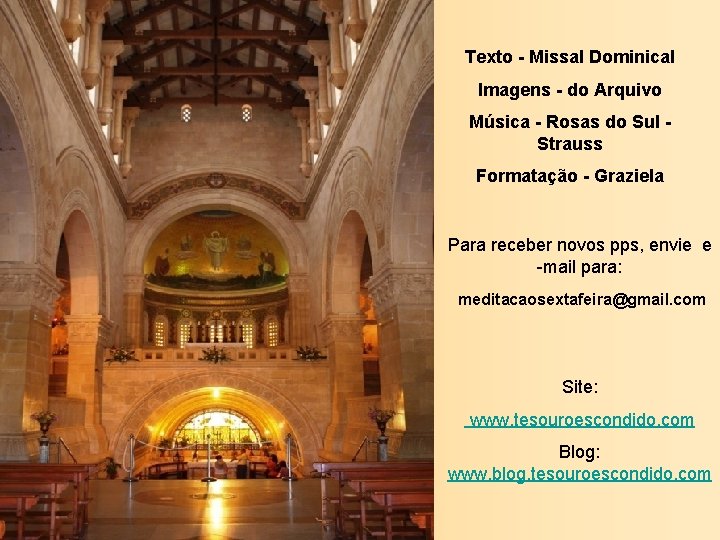 Texto - Missal Dominical Imagens - do Arquivo Música - Rosas do Sul Strauss