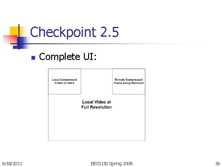 Checkpoint 2. 5 n 9/18/2021 Complete UI: EECS 150 Spring 2008 39 