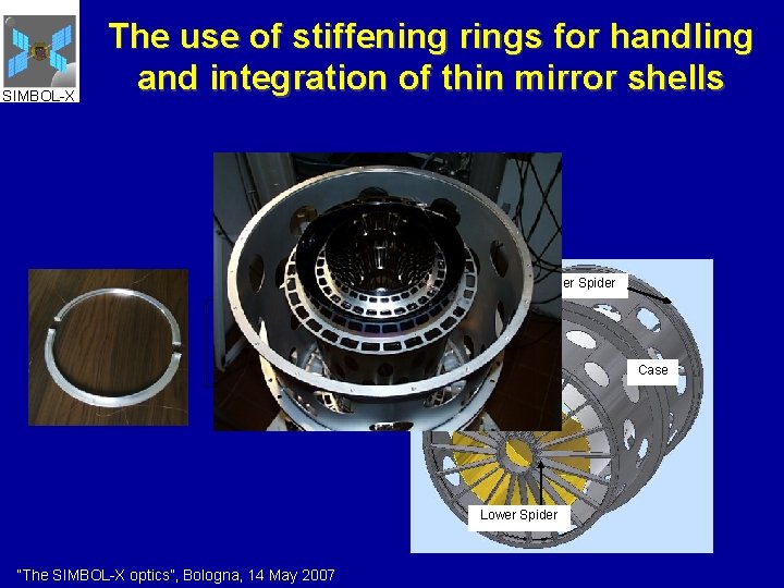 SIMBOL-X The use of stiffening rings for handling and integration of thin mirror shells