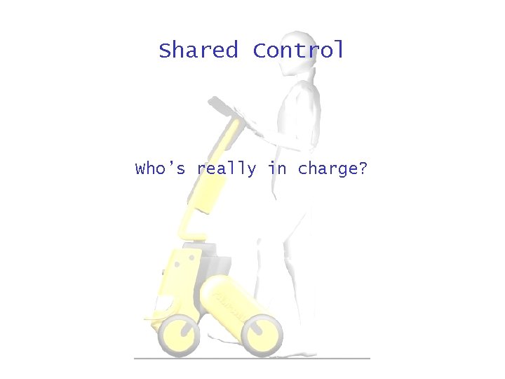 Shared Control Who’s really in charge? 