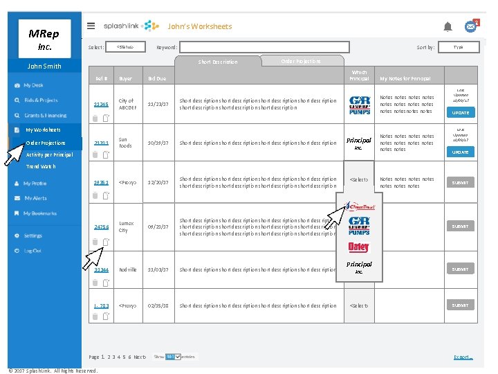 John’s Worksheets MRep Inc. Select: <Status> Keyword: Sort by: Short Description John Smith Ref