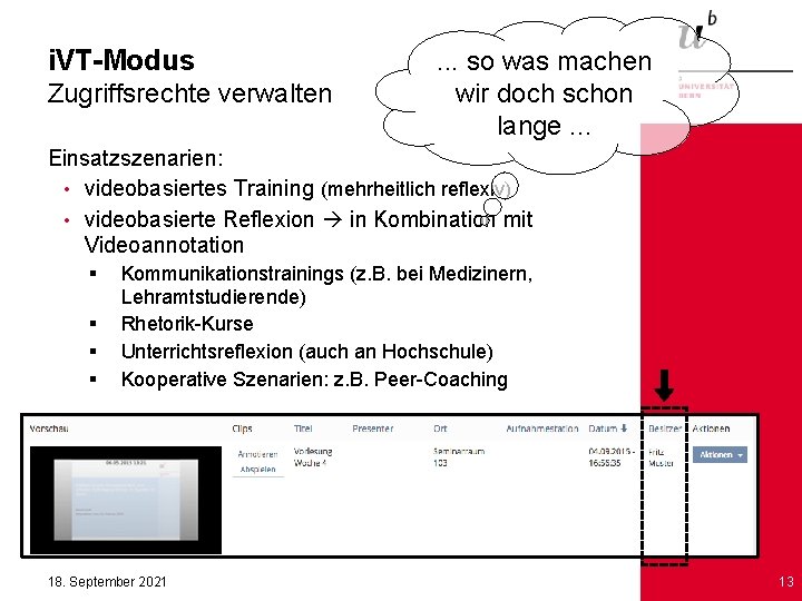 i. VT-Modus Zugriffsrechte verwalten . . . so was machen wir doch schon lange.