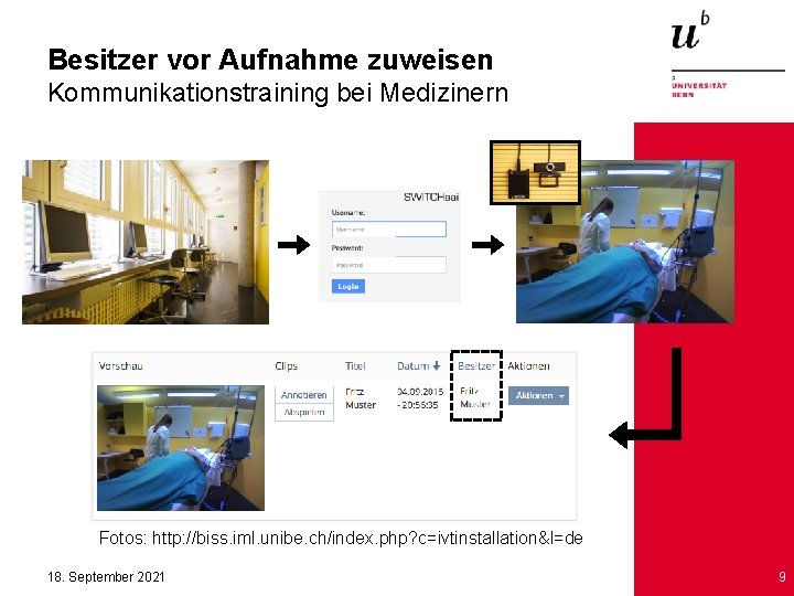 Besitzer vor Aufnahme zuweisen Kommunikationstraining bei Medizinern Fotos: http: //biss. iml. unibe. ch/index. php?