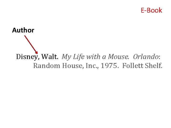 E-Book Author Disney, Walt. My Life with a Mouse. Orlando: Random House, Inc. ,