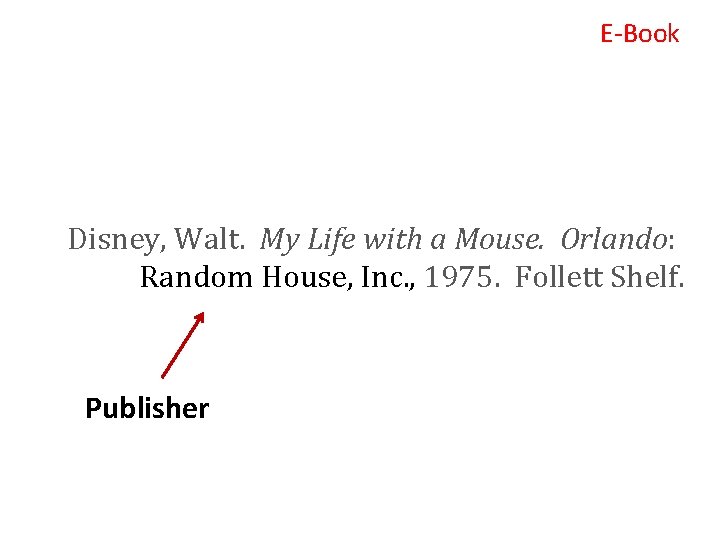 E-Book Disney, Walt. My Life with a Mouse. Orlando: Random House, Inc. , 1975.
