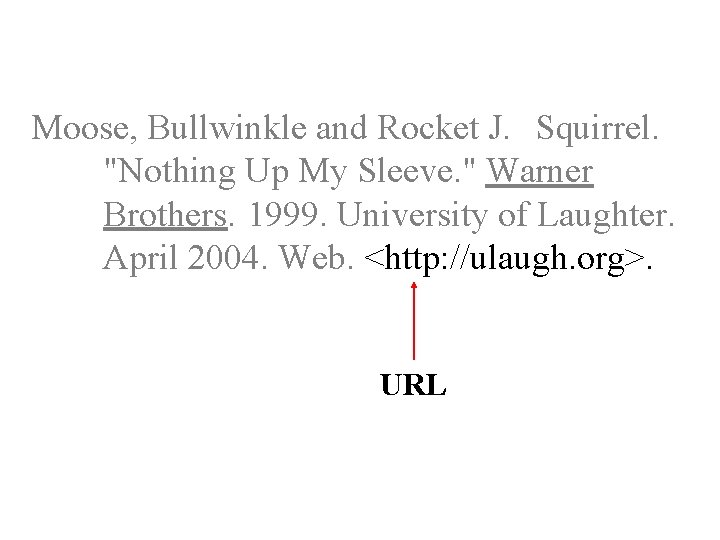 Moose, Bullwinkle and Rocket J. Squirrel. "Nothing Up My Sleeve. " Warner Brothers. 1999.
