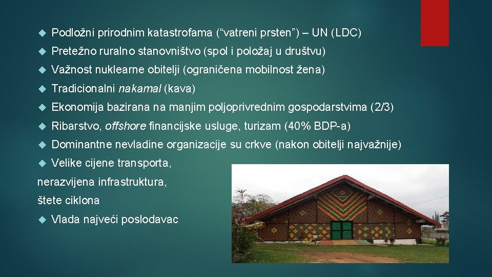  Podložni prirodnim katastrofama (“vatreni prsten”) – UN (LDC) Pretežno ruralno stanovništvo (spol i