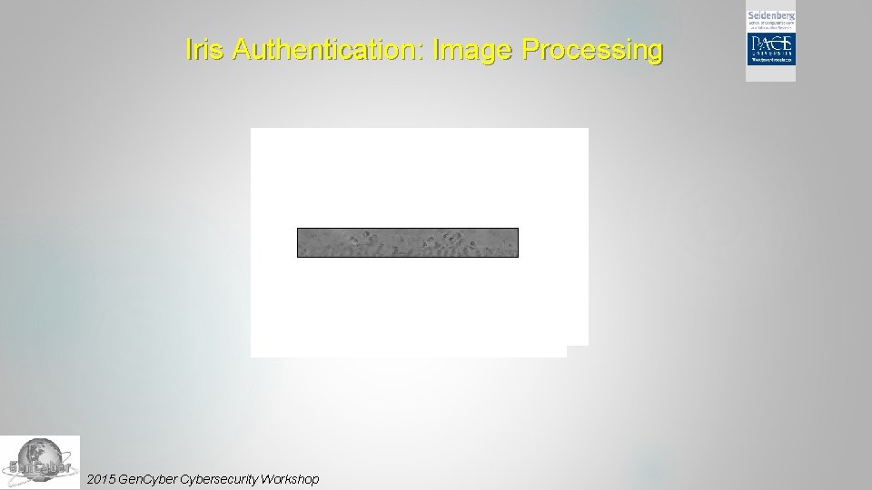 Iris Authentication: Image Processing 2015 Gen. Cybersecurity Workshop 