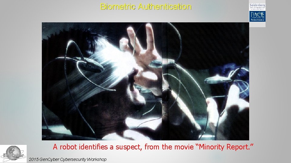Biometric Authentication A robot identifies a suspect, from the movie “Minority Report. ” 2015